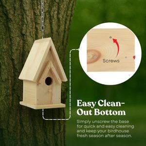 Nichoir en bois fait main à peindre, poulailler Cardinal <span class=keywords><strong>Rennes</strong></span>, nichoir suspendu, décoration de jardin et de cour - Product Image 5