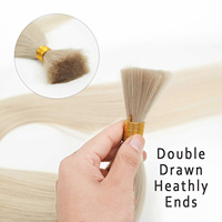 Cheveux humains vierges russes blonds de grade 12A 14A en vrac, soyeux, avec mèches, lisses, ondulés, Remy, cuticules intactes, double tirage