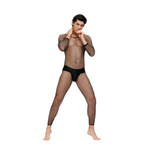 Erkekler için seksi iç çamaşırı ürün tipi siyah iç çamaşırı örme bodymen - Product Image 3