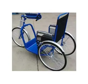 Sepeda roda tiga elektrik, kursi roda handbike sepeda roda tiga nyaman penumpang tricy