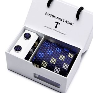 <b>Men</b> Business Tie Pocket Square <b>Cufflinks</b> Gift Box Set, Formal Office Wedding Party Suit Accessories - Product Image 6