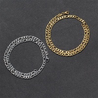 Collier ras de cou à maillons cubains en acier inoxydable, vente en gros, or, argent, 3mm, 5mm, NK
