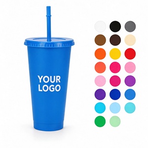 Borraccia in plastica PP da 710 ml (24 Oz) più venduta, con cannuccia e logo personalizzabile, design moderno. - Product Image 1