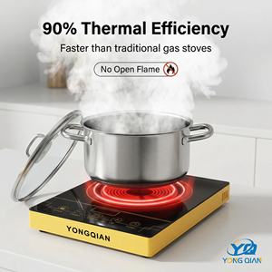 Table de cuisson vitrocéramique 2000W, <span class=keywords><strong>plaque</strong></span> chauffante électrique en verre céramique - Product Image 5