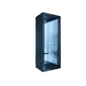 Soundproof Vertical Accordion Sliding Glass Windows And Doors Thermal Break Aluminum Bi Folding window