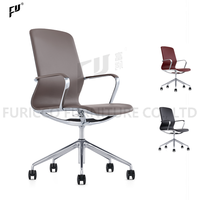 Fauteuils de bureau pivotants modernes en cuir PU avec structure en aluminium pour salles de réunion et utilisation informatique