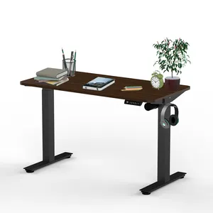 Tek motorlu otomatik kaldırma tablası Metal çerçeve 2 bacaklar yükseklik ayarlanabilir yüksek masa elektrikli ofis masası