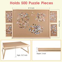 Table de puzzle personnalisée avec éclairage LED Planche de rangement en bois pour puzzle avec pieds pliants et couvercle