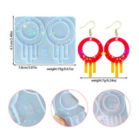 Moule en silicone YS DIY pour pendentif boucle d'oreille circulaire holographique, décoration en résine faite à la main, design laser unique, outils
