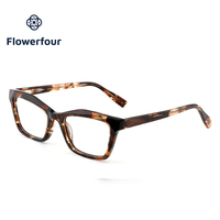Montures de lunettes rectangulaires en acétate Flowerfour, lunettes optiques tendance, lunettes de vue pour adultes unisexes, lunettes de protection contre les radiations