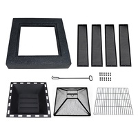 Grilles de foyer de barbecue noires pour l'extérieur, chauffage pour serre, jardin, foyer carré, chauffage extérieur