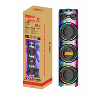 Enceinte de fête extérieure Boombox Bass 12 pouces 3 pièces 50000W avec LED RGB, entrées USB/AUX, microphone intégré, enceinte karaoké sans fil