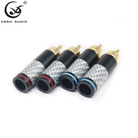 Adaptateur RCA HIFI Lotus YIVO XSSH Audio DIY OEM ODM Connecteur RCA mâle en laiton plaqué or pour câble de signal