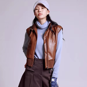 Nuovo stile originale abbigliamento da Golf gilet senza maniche da donna in pelle ecologica Casual tinta unita gilet Premium da donna gilet da Golf - Product Image 1