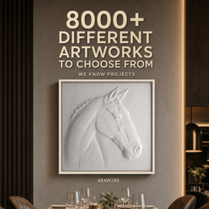 Sculpture murale en bas-relief réaliste en 3D <span class=keywords><strong>de</strong></span> tête <span class=keywords><strong>de</strong></span> <span class=keywords><strong>cheval</strong></span> <span class=keywords><strong>blanc</strong></span>, faite à la main, décoration pour hôtel, restaurant haut <span class=keywords><strong>de</strong></span> gamme, club privé, œuvre d'art personnalisée - Product Image 1
