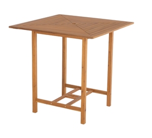 ชุดโต๊ะบาร์ไม้สักไม้เนื้อแข็งกลางแจ้งที่ทันสมัยพร้อมเก้าอี้กันกระแทกสำหรับลานวิลล่าและระเบียงที่รับประทานอาหาร (4ที่นั่ง) - Product Image 5