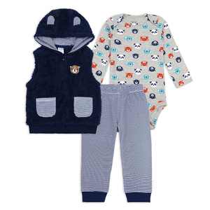 Gilet <span class=keywords><strong>polaire</strong></span> pour bébé 3-<span class=keywords><strong>18</strong></span> <span class=keywords><strong>mois</strong></span> Vestes sans manches pour garçons et filles avec barboteuse à manches longues et longue pants3-<span class=keywords><strong>18</strong></span> <span class=keywords><strong>mois</strong></span> bébé V - Product Image 2