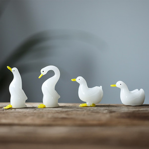 White Call Duck Ornament Crystal <b>Glass</b> Animal <b>Desk</b> Decor Creative Home Decoration Gift - Product Image 2