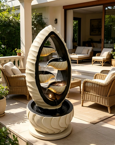 Fontana a Cascata LED a Forma di Uovo con Cornice Cava e Petali a Strati, Decorativa <span class=keywords><strong>per</strong></span> Interni ed Esterni - Product Image 5