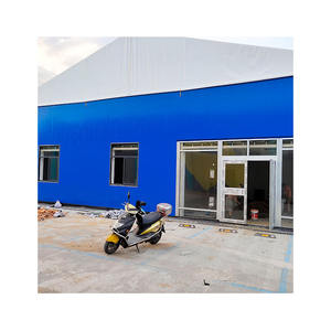 Grande tente d'arène sportive modulaire extérieure en PVC Panneau de laine de roche bleue Fenêtres en verre Terrain de basket préfabriqué Expositions d'événements - Product Image 6