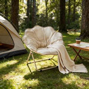 Silla de Camping Tipo Luna de Gamuza Fácil de Limpiar, Resistente a las Manchas para Aventuras Familiares Divertidas y Desordenadas - Product Image 3