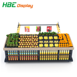 Siêu Thị Cửa Hàng Tạp Hóa Gỗ Rau Và Trái Cây Đảo Hiển Thị Trường Hợp Sản Xuất Bảng Hiển Thị - Product Image 4