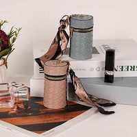 Étui à rouge à lèvres zippé, porte-clés, breloque pour foulard, mini pochette en cuir végétalien pour brillant à lèvres, à accrocher à n'importe quel sac ou porte-clés