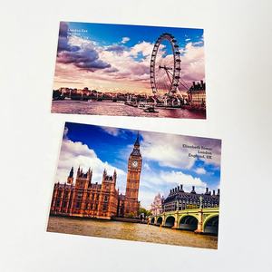 Gambar desain Logo unik kartu pos perjalanan kustom promosi bisnis motif warna cerah terima kasih kartu ucapan hadiah - Product Image 1