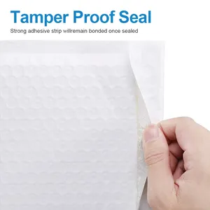 Branco PP Material poli bolha Envelope Shipping Bag impermeável com acabamento fosco