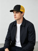 Topi Golf Snapback 6 Panel Jaring Berkualitas Tinggi dengan Logo Custom 80 Warna Solid untuk Pria, Model Richardson 112 Trucker