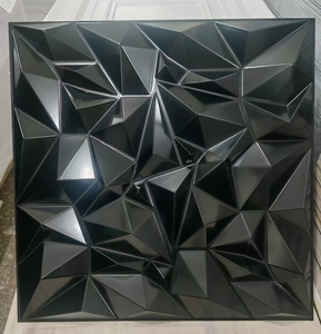 ZJ 现代3D设计黑色PVC墙板 豪华装饰墙板 适用于别墅酒店装饰 - Product Image 1