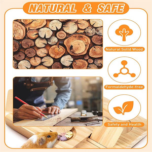 USMILEPET Best Seller Wooden <strong>Hamster</strong> Toys Small Pet <strong>Hide</strong> Treats Interactive Foraging Feeder for <strong>Hamster</strong> Guinea Pig - Product Image 3