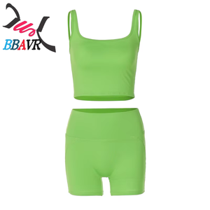 Conjunto de Verano de Moda para Mujer, Top y Pantalones Cortos de Punto, Conjunto Deportivo de 2 Piezas - Product Image 2