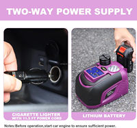 Gato hidráulico eléctrico para coche de 5 toneladas y 12V, inalámbrico, con batería recargable y luz LED de emergencia para SUV y camiones
