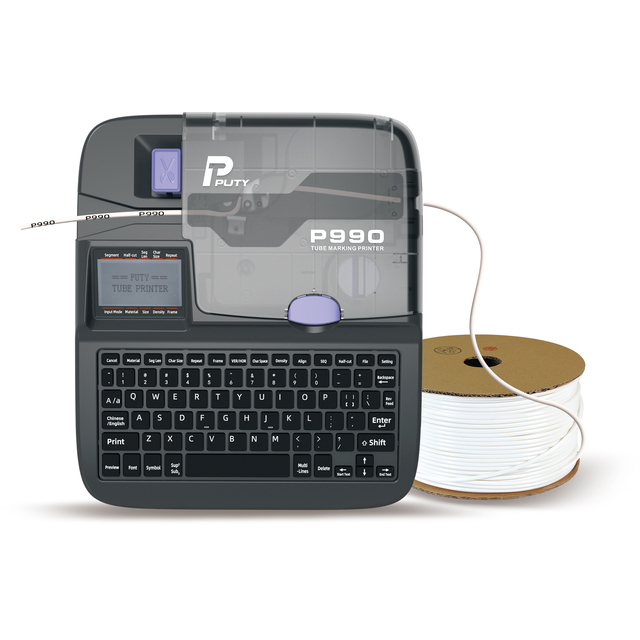 P990 Digital Cable Wire Label Maker Thermal Heat Shrink Tube Printer Support Barcode Printing for Wire Markers FactoryWholesale