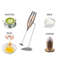 Mousseur à lait et mélangeur à café miniatures écologiques en acier inoxydable, fonctionnant sur piles, pour usage domestique, design simple