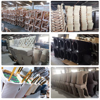 Chaises de Salle à Manger Luxe Européen Capitonnées en Velours Tissu Tête de Lion Design Moderne Pieds en Acier Inoxydable, Lots de 6