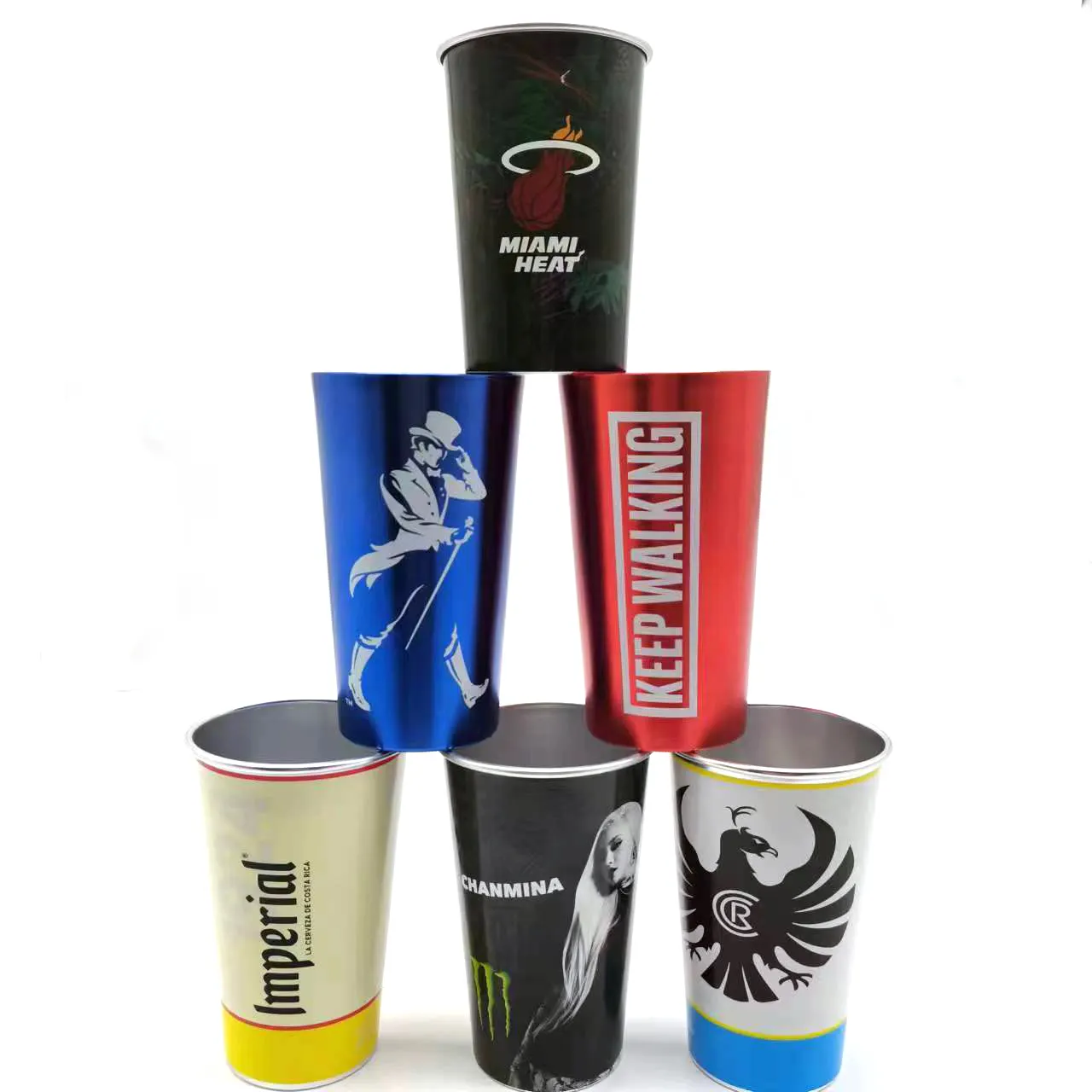 Recyclable high quality Aluminum beer cup coffee cup custom logo / color / printing beer cup portable and durable