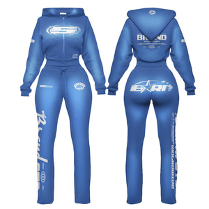 Custom Women Full <b>Zip</b> Hoodie and Jogger Pants Set Casual Sportswear Two Piece Outfit OEM Manufacturer Women <b>Hooded</b> Tracksuit - Product Image 5