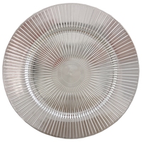 Assiettes de Présentation Rondes Or 13 Pouces en Plastique Luxe pour Mariage, Fête, Traiteur et Décoration de Table