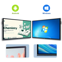 Tableau blanc interactif intelligent de 86 pouces avec 40 points tactiles, Android Windows avec fente OPS, écran plat interactif 4K pour l'éducation scolaire et les conférences