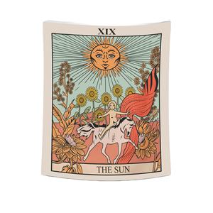 Carte <span class=keywords><strong>de</strong></span> tarot avec un jeune enfant montant à <span class=keywords><strong>cheval</strong></span> blanc avec <span class=keywords><strong>de</strong></span> grands tournesols et le soleil, astrologie <span class=keywords><strong>de</strong></span> chambre à coucher, <span class=keywords><strong>tapisserie</strong></span> murale <span class=keywords><strong>de</strong></span> tournesol - Product Image 1