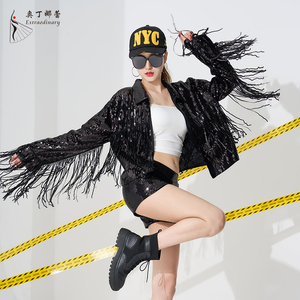 Chaqueta con <span class=keywords><strong>Flecos</strong></span> Estilo Vaquera, con Lentejuelas, para Discoteca, Ropa Urbana, Festival de Mardi Gras - Product Image 4