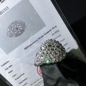 925 스털링 실버 반전 세팅 랩 그로운 다이아몬드 남성 반지 아이스드 아웃 참 장식용 주얼리 - Product Image 5