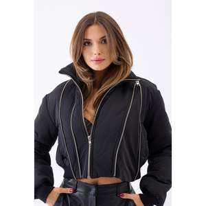 Chaqueta Acolchada 7280 Negra para Mujer, Estilo de Relleno de Poliéster Tejido - Product Image 3