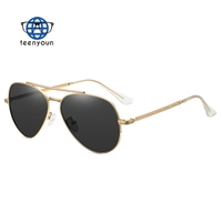 Lunettes de soleil carrées Teenyoun en alliage vintage pour hommes, lunettes de soleil polarisées en métal à double faisceau, nouvelle collection 2023