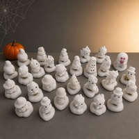 Ensemble de figurines fantômes d'Halloween en marbre blanc rotatif, sculptées à la main, ornement de statue, vente en gros, directement de l'usine pour la décoration de bureau à domicile