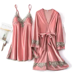 2/5 pièces/ensemble En Gros femme En Satin De Soie Cinq Pièces Pyjamas Ensemble Court Femmes Sexy Lingerie De Nuit