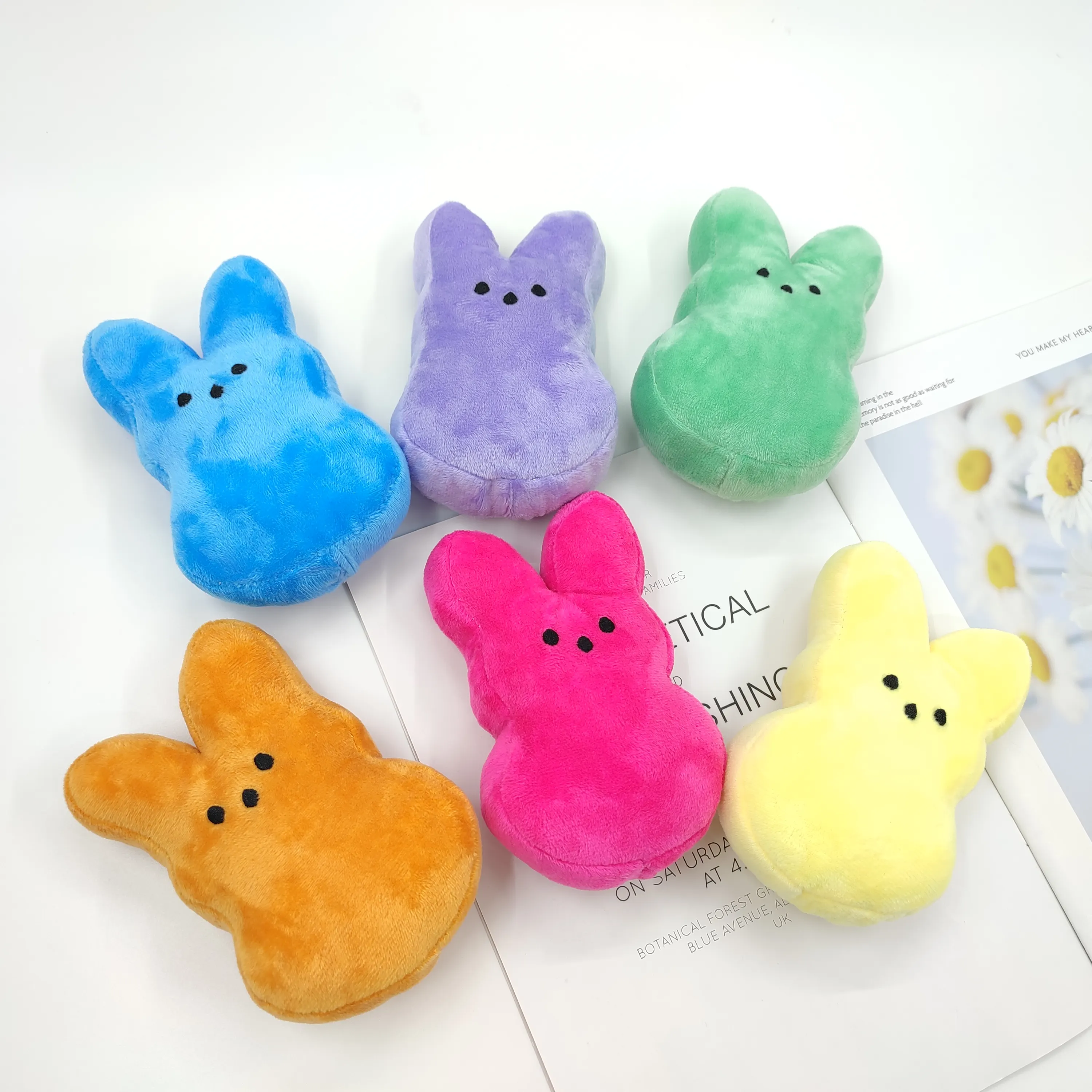 2023 décorations de Pâques nouveau lapin coloré lapins en peluche Peeps lapin