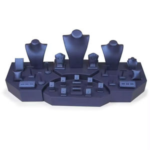 Support de présentation de bijoux en cuir bleu haut de gamme sur mesure, support pour colliers, adapté aux vitrines de bijouterie - Product Image 5
